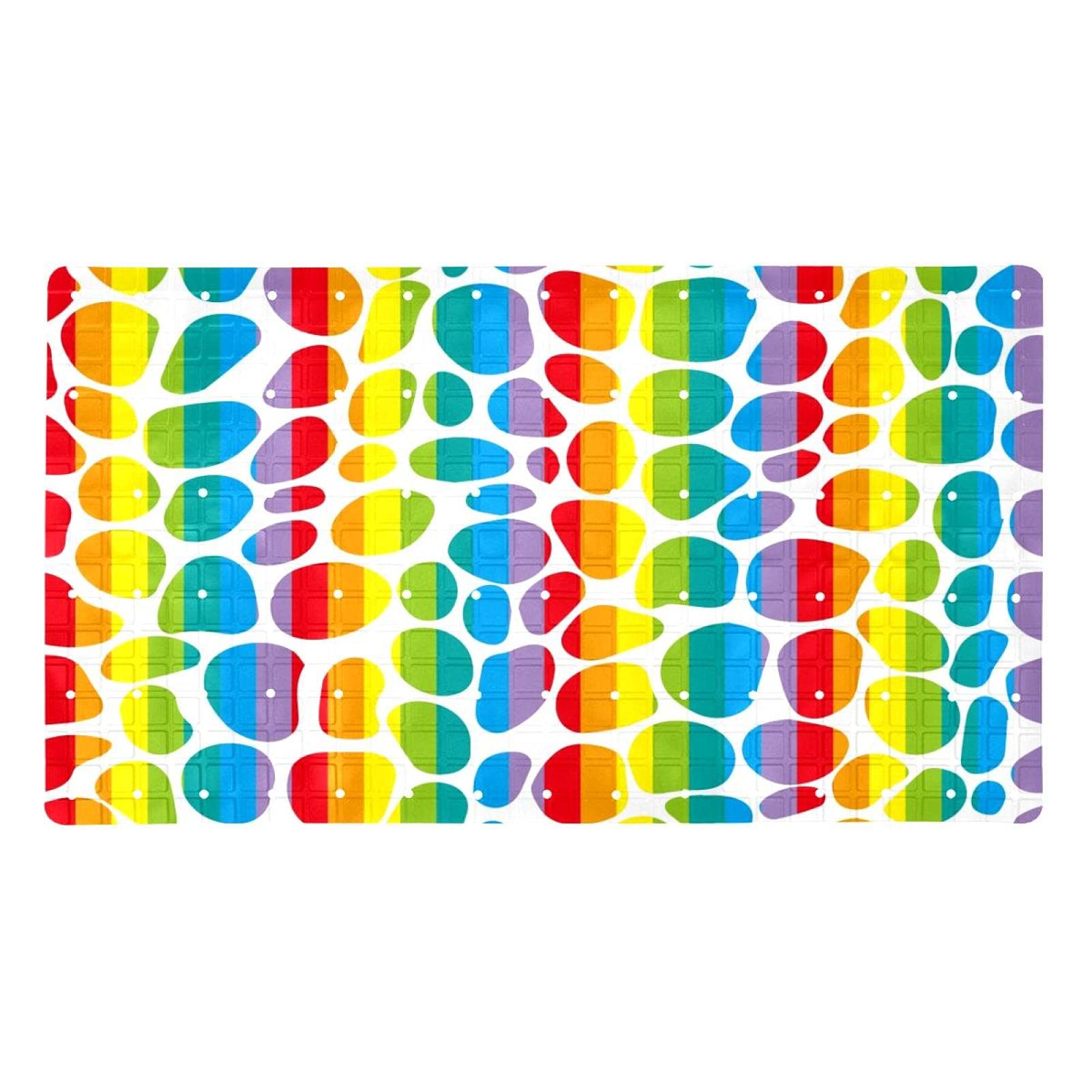 Alfombrilla de baño infantil y para mayores con diseño Rainbow Leopard multicolor de PVC