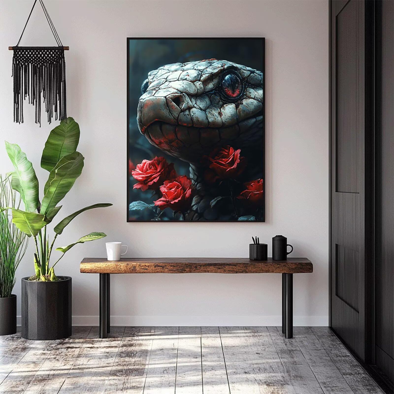 5D DIY diamentowy zestaw do malowania wąż diamentowy obraz dla dorosłych i dzieci pełny kwiat diamentowy obraz krzyż Embroidery łatwy dla początkujących, sztuka kryształowa dekoracja ścienna, prezent