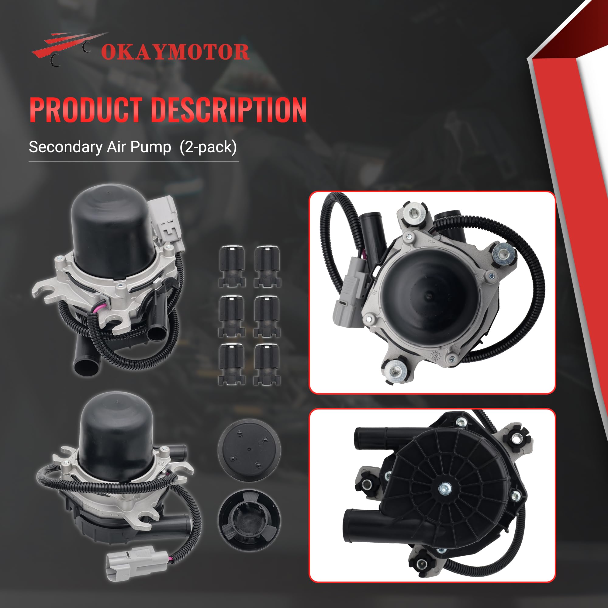 Amazon | OKAY MOTOR セカンダリーエアインジェクションポンプ(2パック