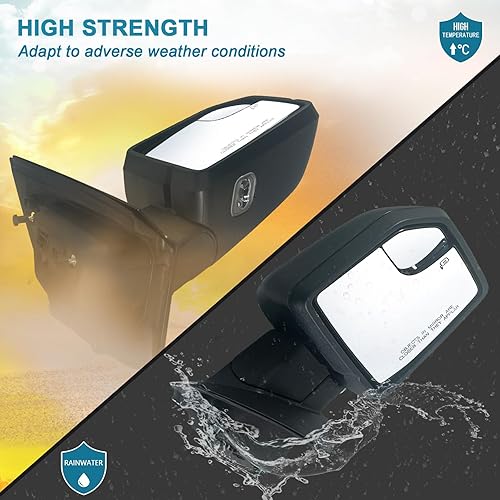 Miniatura 8 de Lqito Espejo lateral derecho del pasajero con cristal eléctrico, sensor de temperatura exterior y plegable manual, se adapta a Ford F150 2015-2020