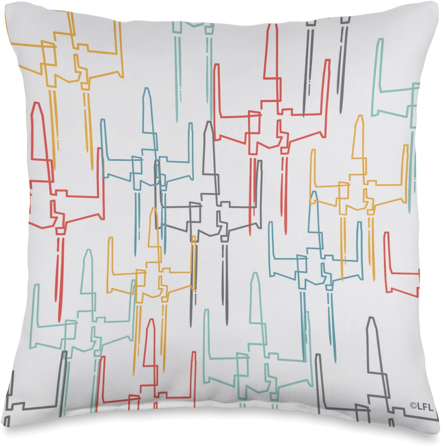 Star Wars X-Wing Starfighter Retro Print Throw Pillow