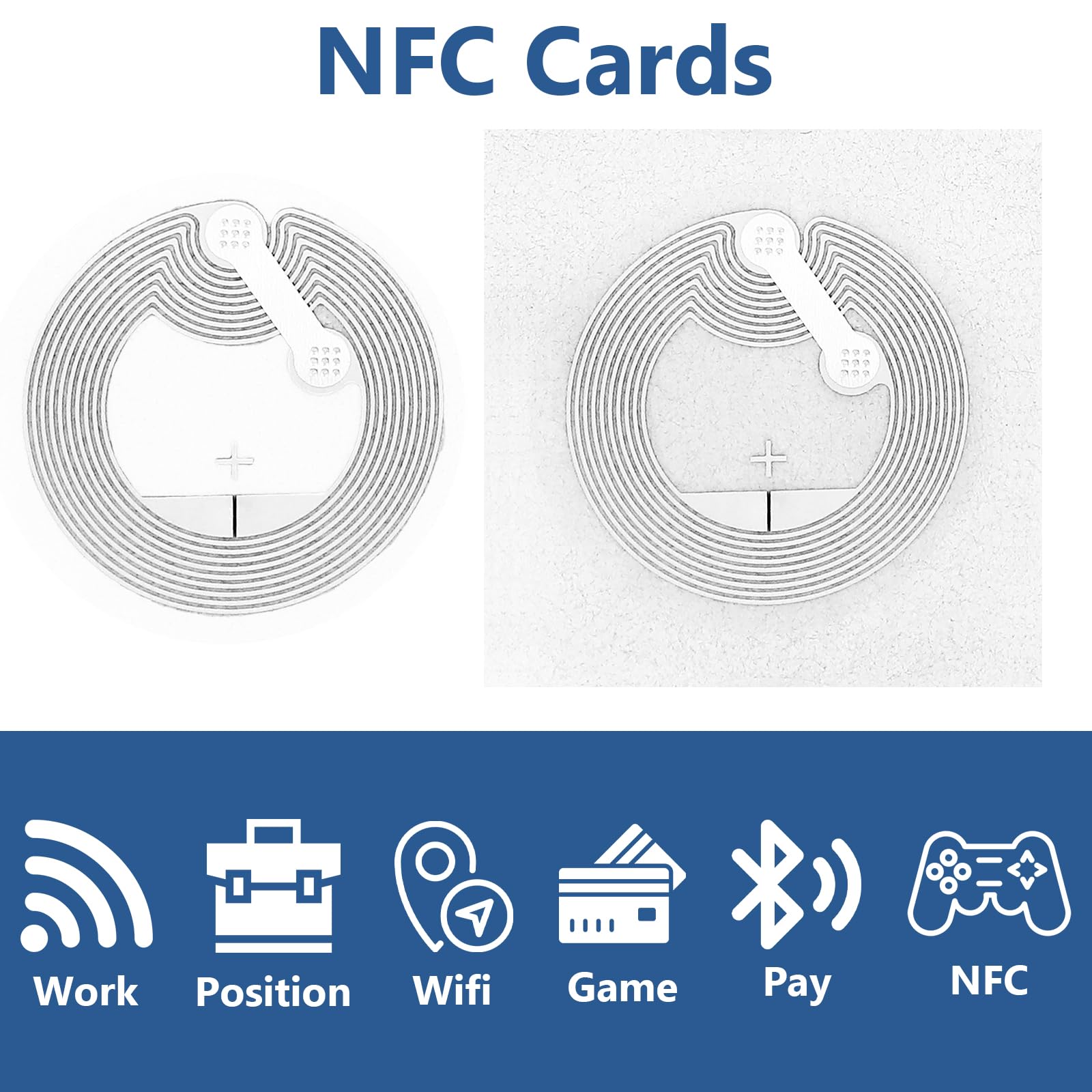 200 etichette NFC adesive Ntag215 Adesivi NFC programmabili 504 byte Etichette adesive per memoria riscrivibili RFID Tag compatibili con smartphone e dispositivi abilitati NFC
