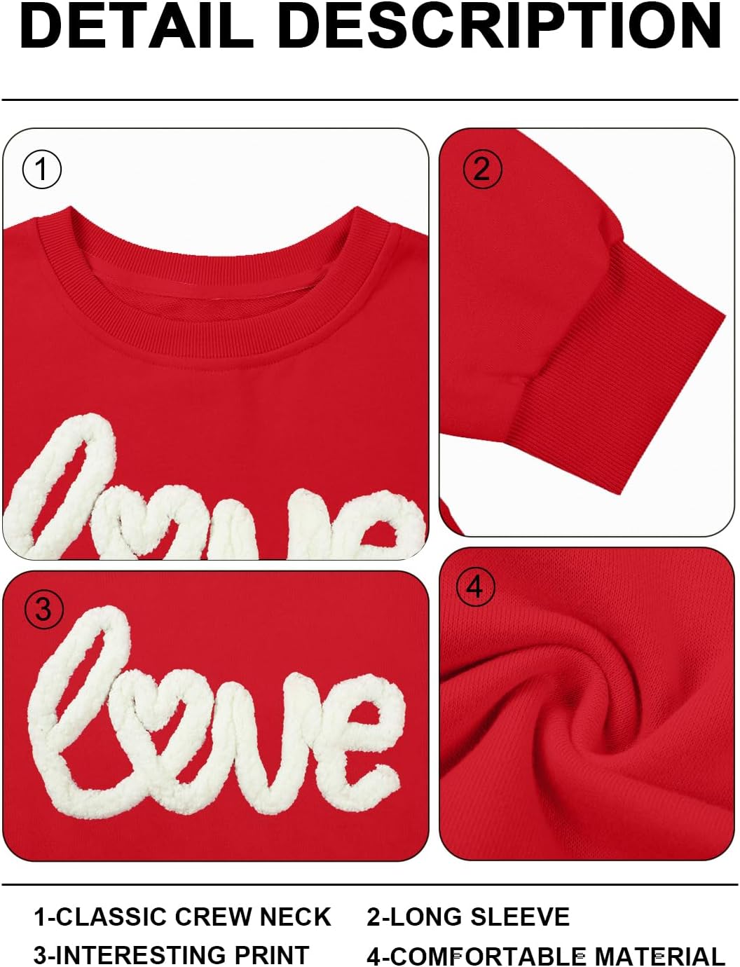 MAXIMGR Valentines Sweatshirt Women Teacher Valentine Shirts sequin Love Heart Graphic Tee Valentine's Day Gift Pullover - Image 6