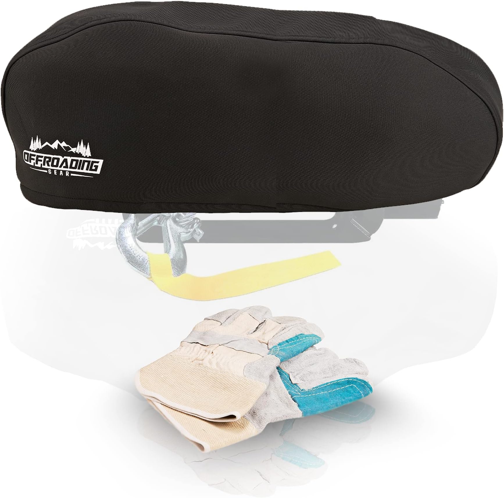 Offroading Gear4x4 Waterproof and Dust-Resistant Heavy-Duty Winch Cover for 8,000lbs - 10,000lbs Winches | Black Neoprene Fabric | ATV| Jeep| Truck| Etc.| Medium