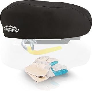 Offroading Gear 4x4 Waterproof and Dust-Resistant Heavy-Duty Winch Cover for 8,000lbs - 10,000lbs Winches | Black Neoprene Fabric | ATV| Jeep| Truck| Etc.| Medium
