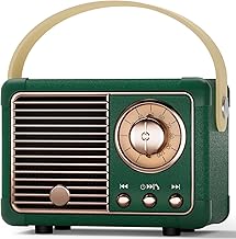 Vintage Retro Bluetooth Speaker Old Vintage Decor Birthday Gifts for Men Old School Mini Portable Wireless Speaker for Office,Room,Desk Accessories,Indoor,Outdoor Retro Gifts for Teen,Friends (Green)
