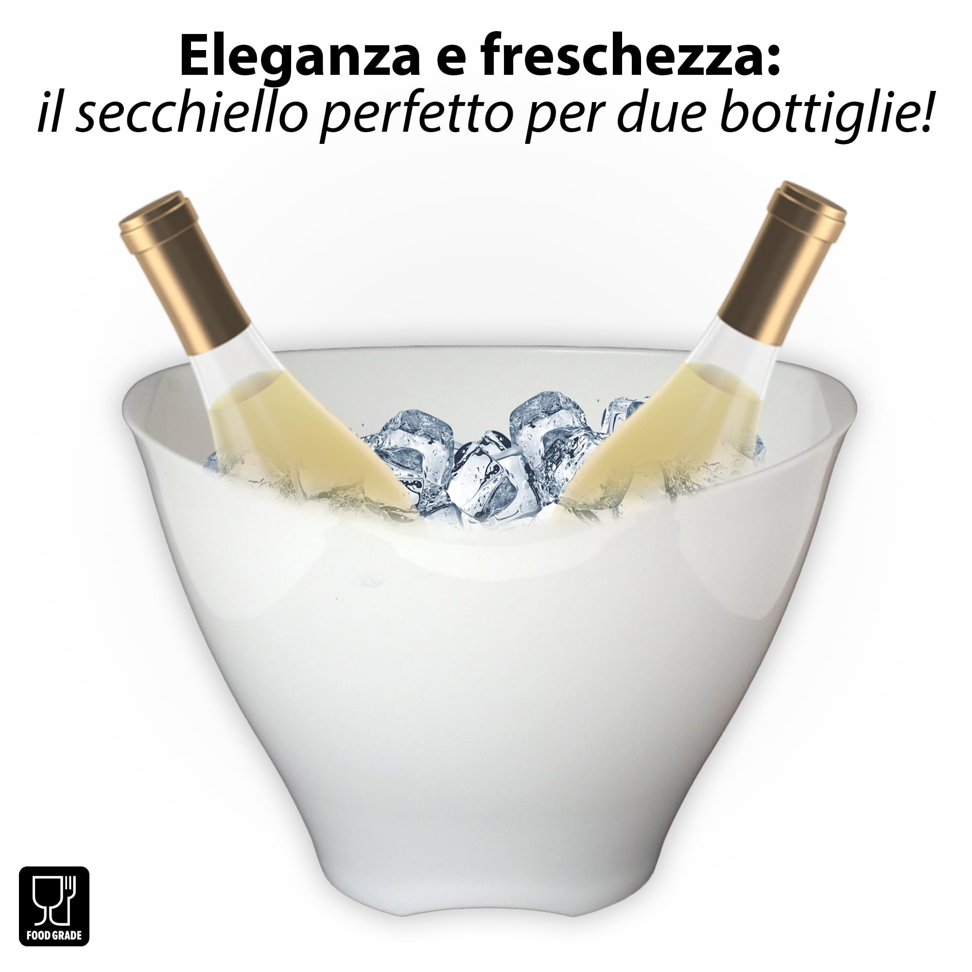 Sicignano | Juego de 6 copas de 30 cl, con 6 vasos de 36 cl, Timeless para vino, agua, whisky, licores, cócteles, cristal ecológico, transparentes, resistentes, de regalo con cubo de champán blanco y