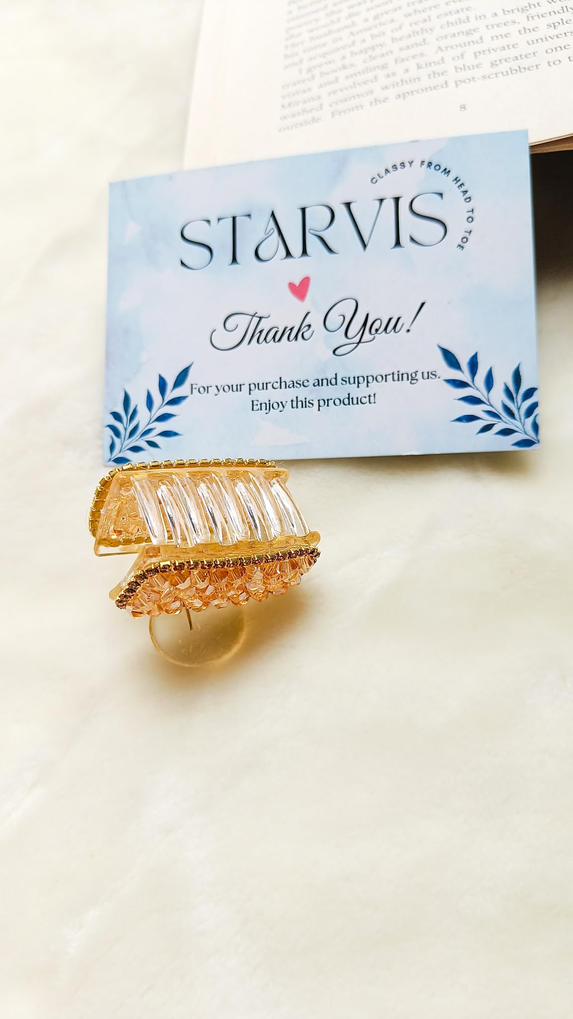 Starvis Cute Crystal 4pcs Cherry Hair Claw For Woman Kids Fashion Small Plastic Hairpin Accessories Korean Bling Crystal Rhinestone Girl Mini Hair Clip For Wedding,Party,Gifting (Round-BP-Rect-PW) 4