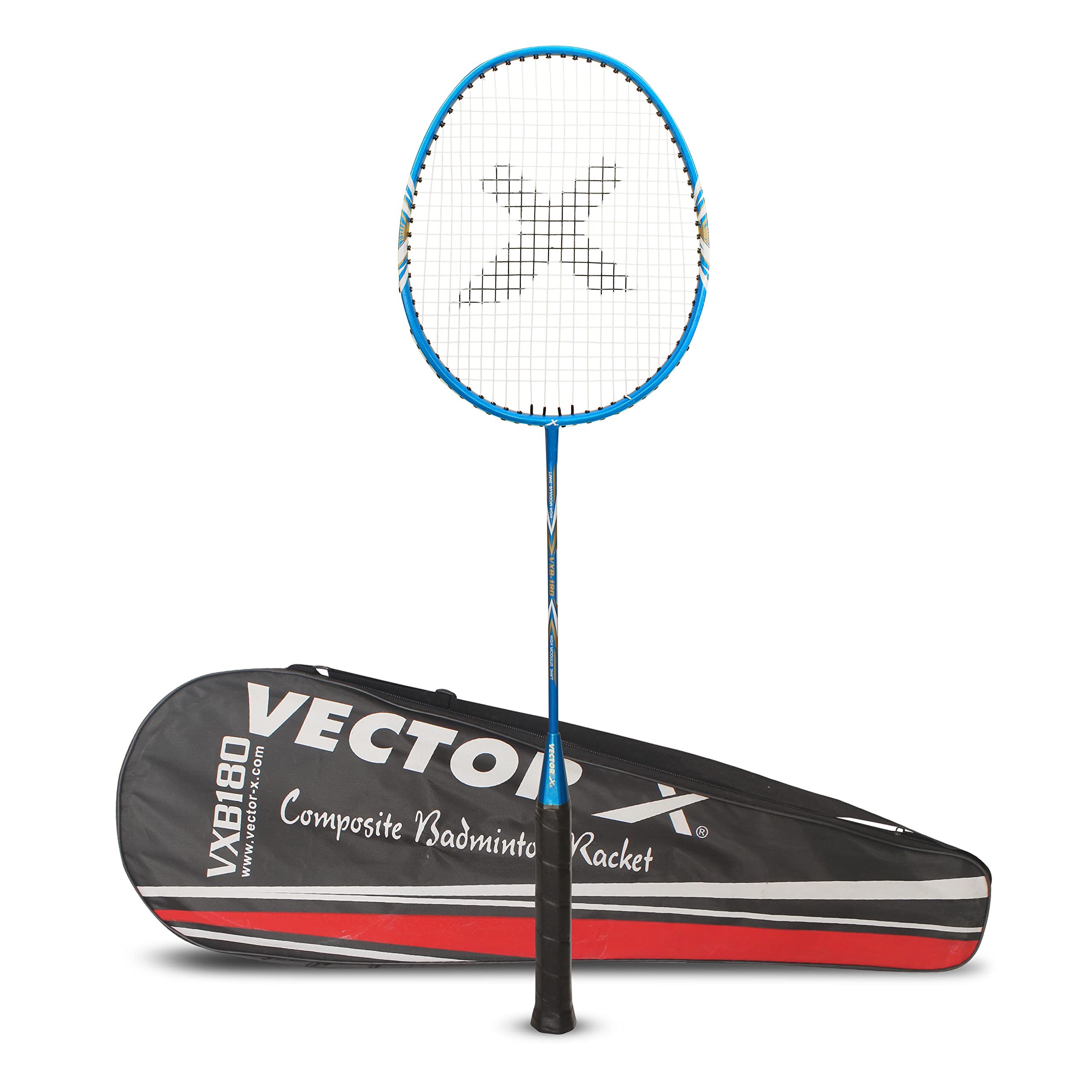 Vector X VXB-180 Aluminum Composite One Piece Joint Less Badminton Racket with Full Cover