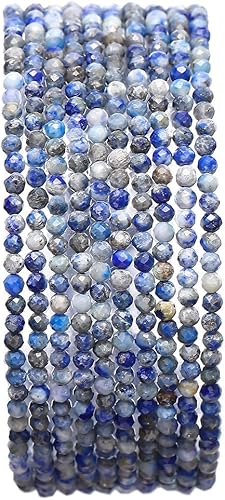 Miniatura 61 de Cuentas redondas de piedras naturales semipreciosas facetas de fluorita para hacer joyas 2-2.5mm 38cm