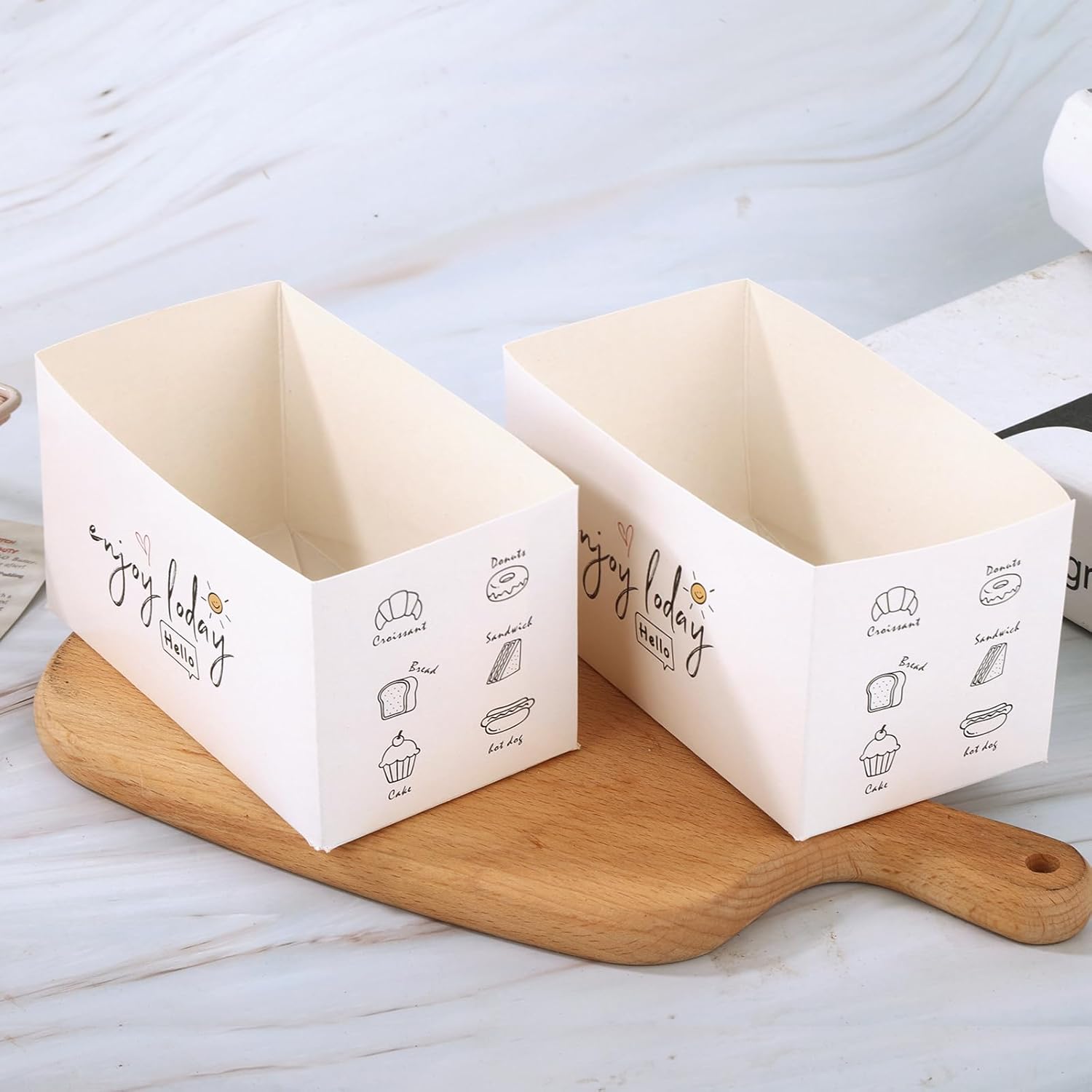 200 Pack Paper Sandwich Boxes Sandwich Cake Box Take Out Food Containers for Toast, Donuts,Burgers