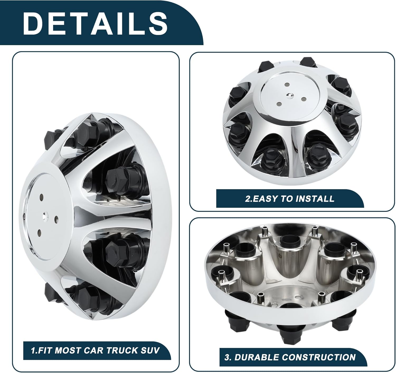 Wheel Center Caps Hub Caps Rim Center Caps for Chevrolet Silverado 2500 3500 HD 2011-2023 Wheel Caps Hubcap Center Covers Chrome Silver Tone 1 Pc