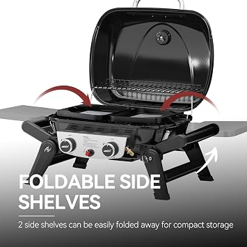 Royal Gourmet GT2005 2-Burner Portable Propane Gas Grill, Black