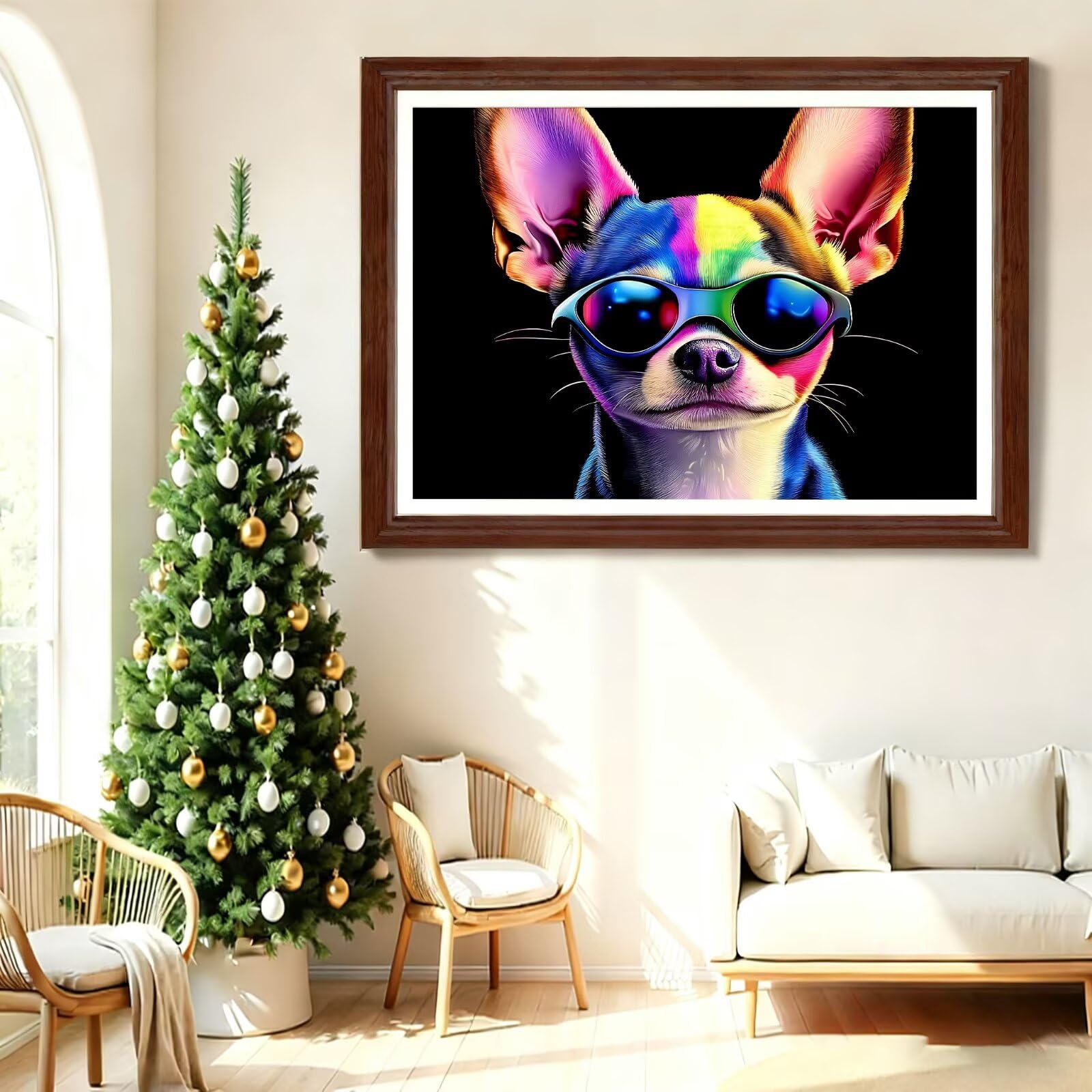 Diamond Painting Animale Cane, Fai-da-te Strass a Punto Croce Ricamo Kit, Diamond Painting Kit Completo per Hobby Creativi Adulti, Mosaico Artigianato, Dipinti Decorazioni Casa 100x150cm Z-l-584