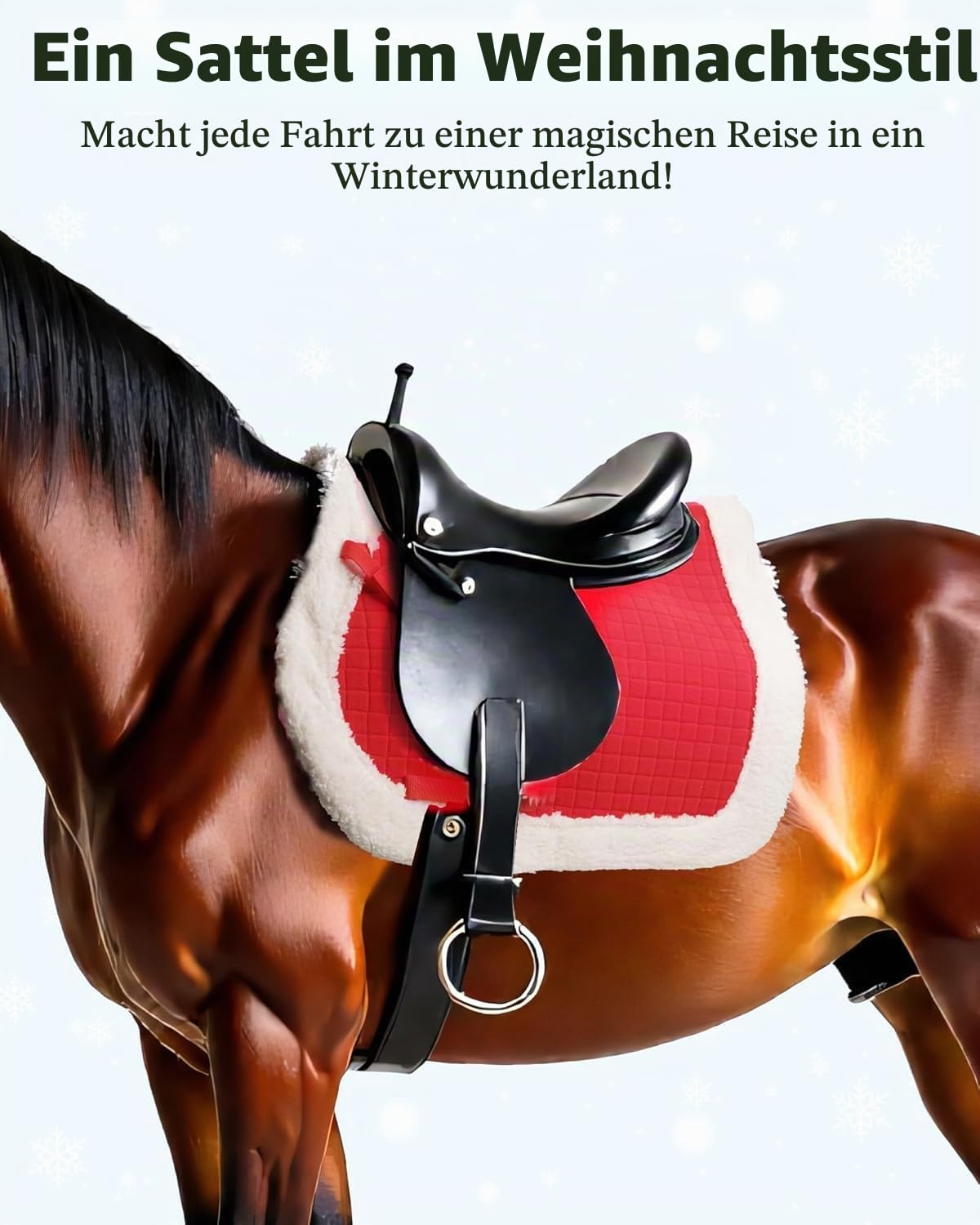 Weihnachtskostüm Pferde zubehör zum Tragen：Sunnyload Stück Weihnachts Schabracken Santa-Leg-Wraps mit Faux-Fell EIN fröhliches weihnachtsmütze für reithelm（weihnachtskostüm Pferd Neues Modell）