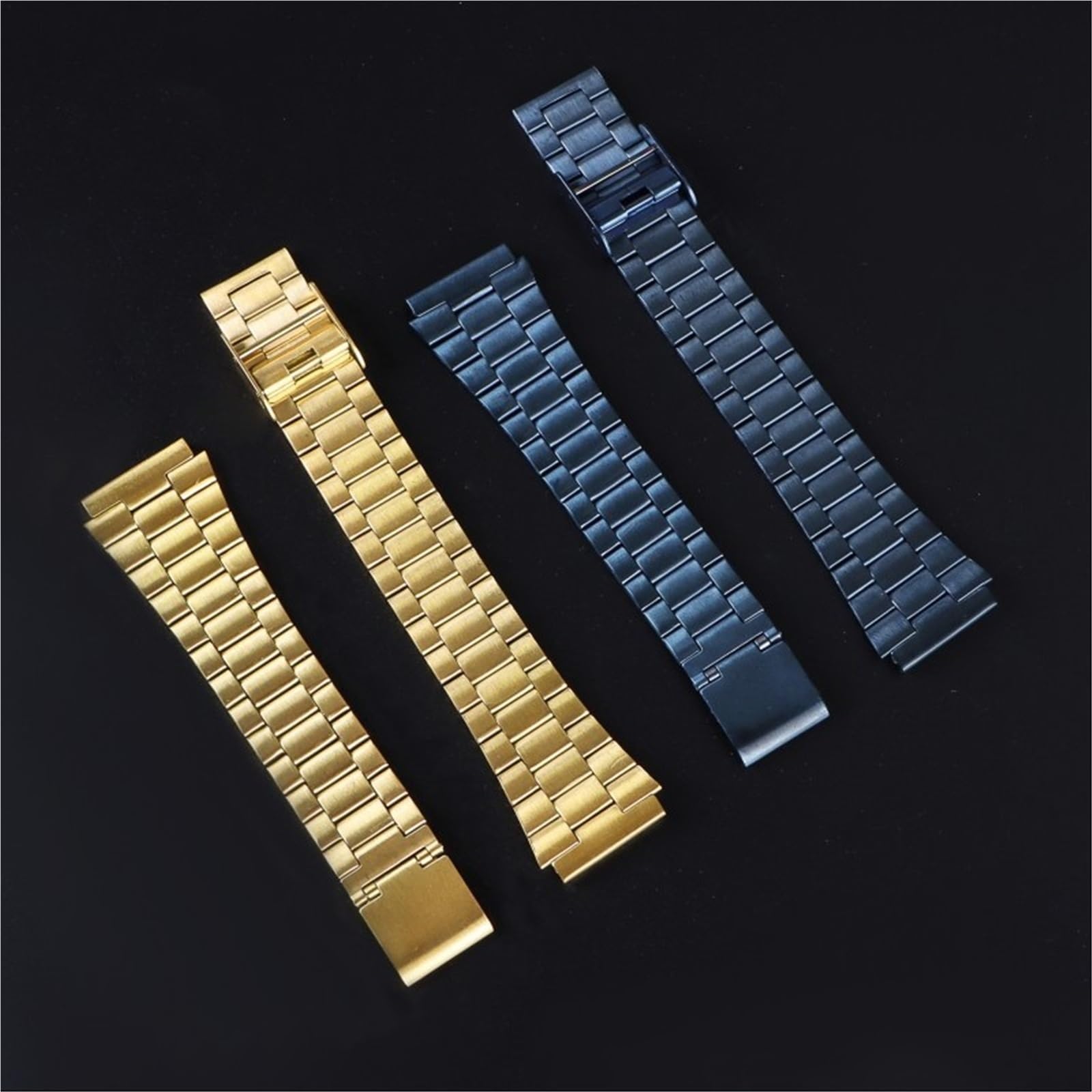 Schnellverschluss-Edelstahlarmband für Herren, Smartwatch, Metallarmband, 13 mm, 18 mm, Gold, 18 mm