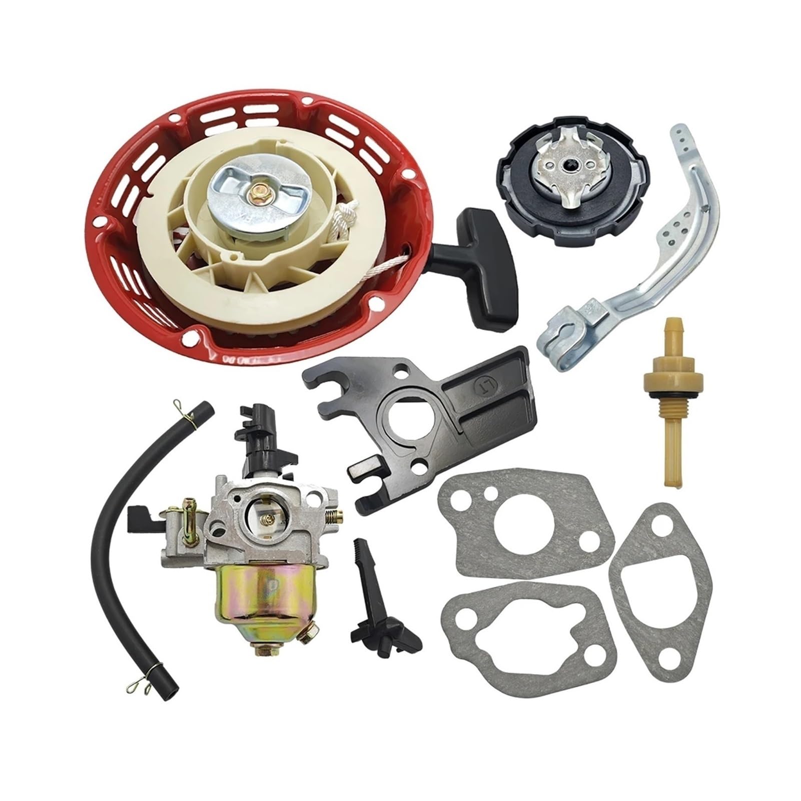 Carburador de Arranque de Retroceso for GX160 GX200 5.5HP 6.5HP GX 160 200, regulador de cortacésped, Palanca de Brazo, Varilla de estrangulación