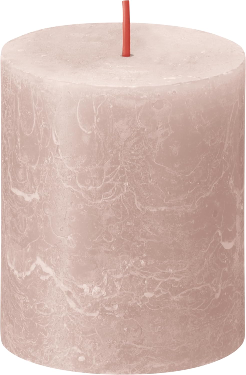 Bolsius Rustic Pillar Candle - Soft Pink - Pack of 4 - Long Burning Time of 35 Hours - Household Candle - Interior Decoration - Unscented - Natural Vegan Wax - No Palm Oil - 8 x 7 cm