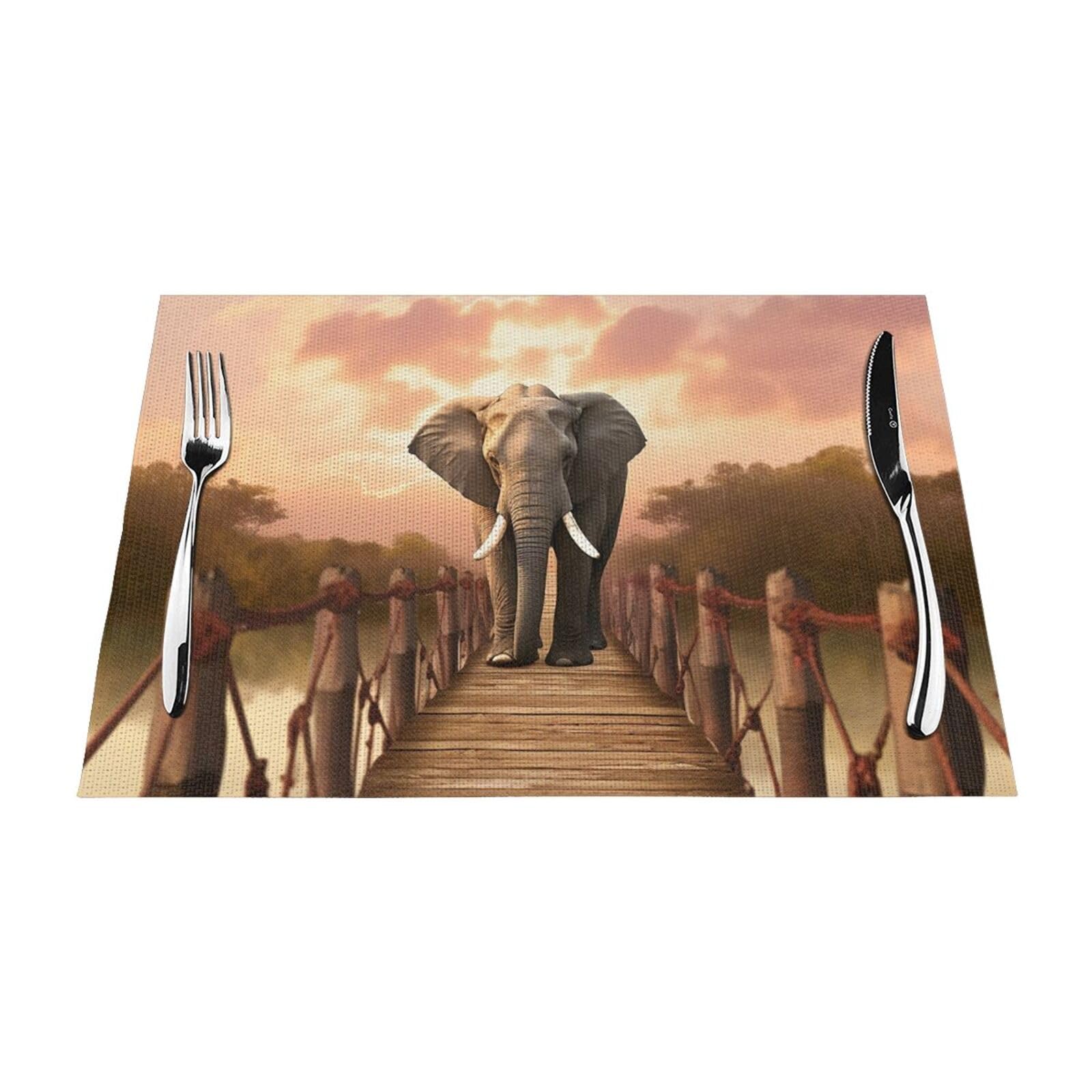 Set de table éléphant : fini les taches et plats chauds sur vos meubles