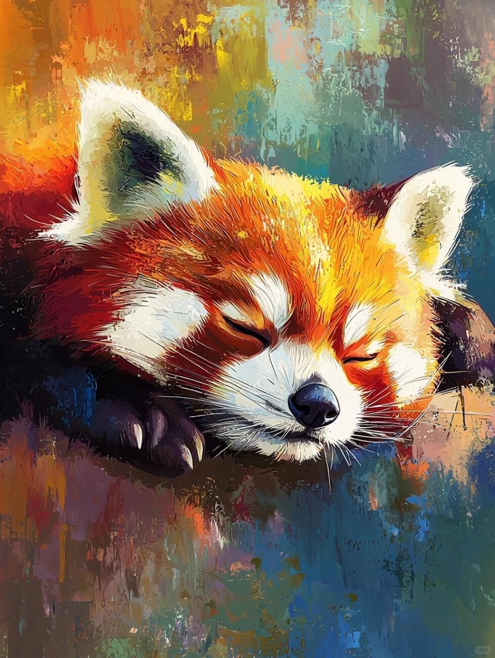 Henypt Cross Stitch Kit Graffiti Panda Animal DIY Needlepoint Set for Beginners The Elderly with Accessories Handmade DIY/Gifts 14CT 80x100cm