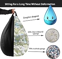 Vista 6 de LPMOERA Puf de espuma viscoelástica para niños/adolescentes con relleno redondo para niños, para sala de estar, dormitorio, dormitorio