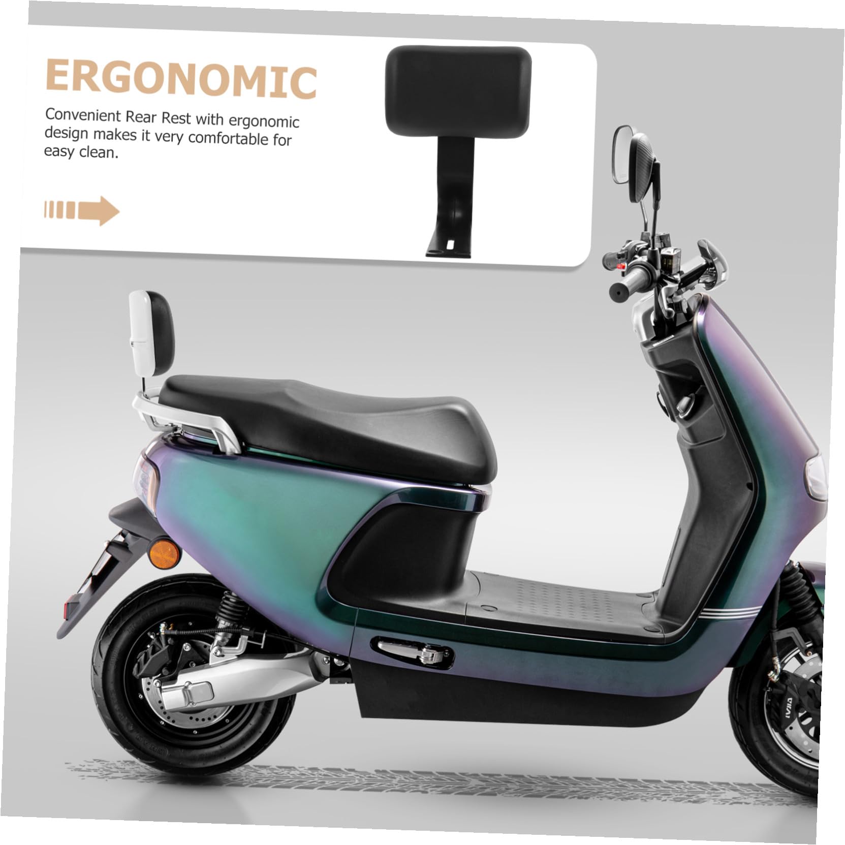 INOOMP Cuscino Posteriore per Bicicletta Poggiapiedi Comodo Materiale Resistente Facile da Pulire Sostituto per Guida