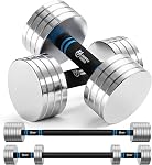 Northdeer V2.0 Adjustable Steel Dumbbells 40LB / 60LB - 2 in 1 Dumbbell Barbell Set for Home Gym Workout - Compatible with V1.0 Dumbbells