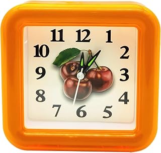 Lemon Tree Analog Table Clock Battery Powered For Home, Office Alarm Clock Ideal For Student, Kids, Bedroom, Travel, Kitchen & Bedside Desktop High Volume Bedside Alarm For Bedroom/Office (Orange)