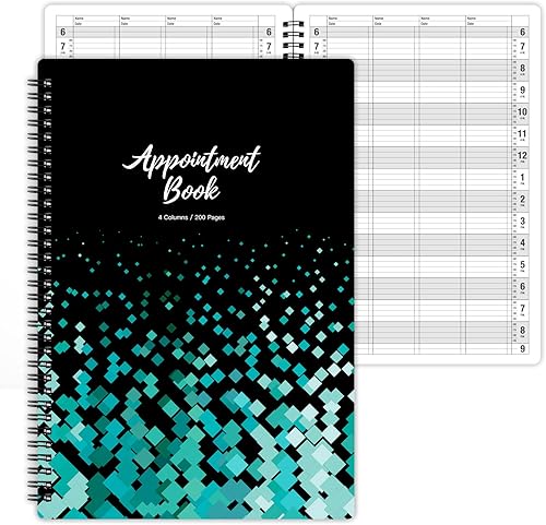 Libro de citas – Libro de citas de salón sin fecha, libro diario y horario con 200 páginas, de 6 AM a 9 PM, planificador diario de intervalos de 15