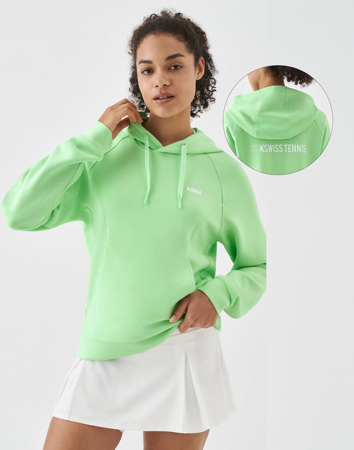 K-Swiss Hoodies for Women - Long Sleeve Pullover Hooded Sweatshirt with Pocket Casual Athletic Workout Top - Image 5