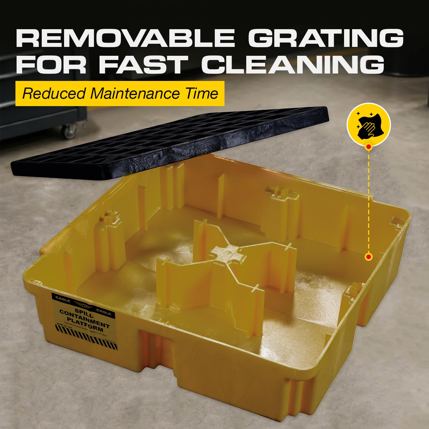 Eagle Drum Spill Pallet - Yellow Containment -6 Eagle Drum Spill Pallet - Yellow Containment -6