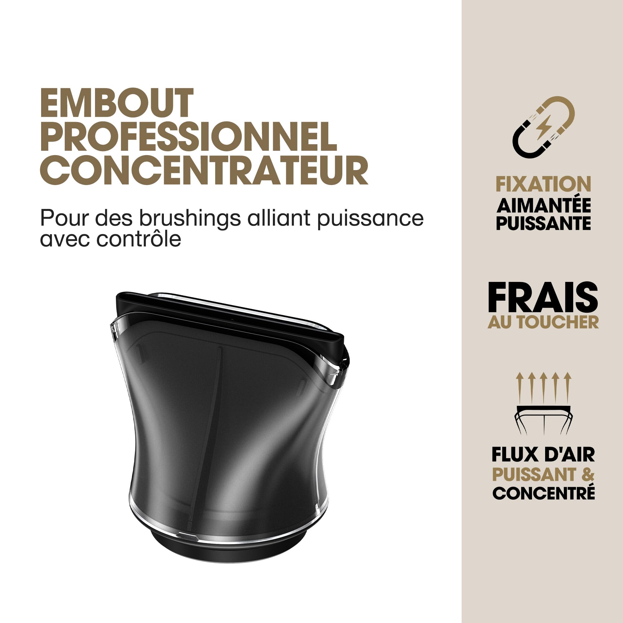ghd - Embout pour Seche cheveux (Noir) - Embout concentrateur 68 mm pour sèche-cheveux ghd Speed - Idéal tous types et toutes longueurs de cheveux - Séchage professionnel avec volume et brillance
