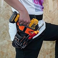 Vista 5 de MELOTOUGH Funda de taladro inalámbrica para cinturón izquierdoderecho para cinturón de herramientas, bolsa de taladro, funda de destornillador