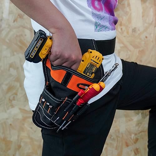 Miniatura 5 de MELOTOUGH Funda de taladro inalámbrica para cinturón izquierdoderecho para cinturón de herramientas, bolsa de taladro, funda de destornillador de