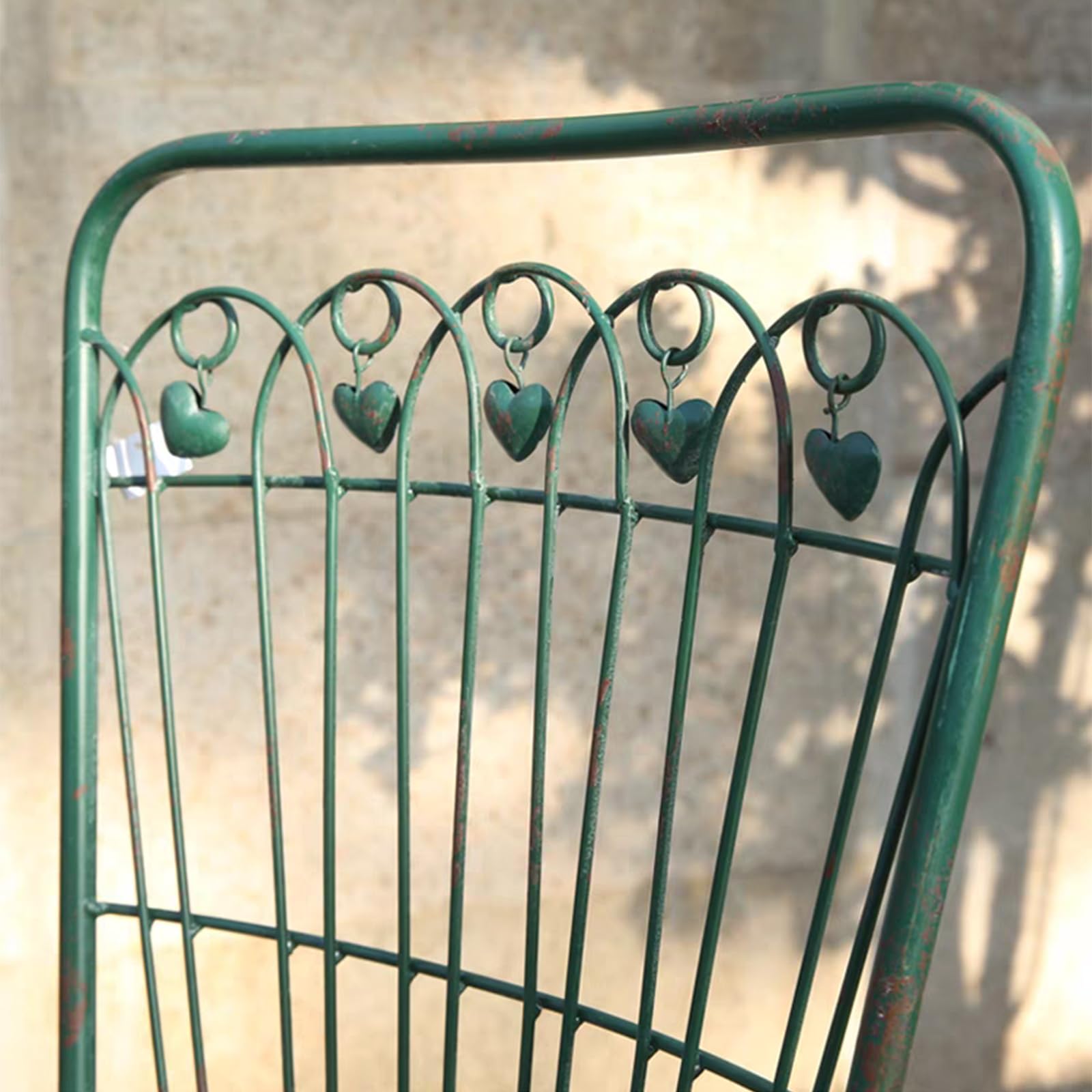 Set da bistrot da esterno da 3 pezzi, set da bistrot da patio in ghisa resistente alla ruggine, finitura anticata, tavolo e sedie da patio resistenti agli agenti atmosferici, per balcone del patio