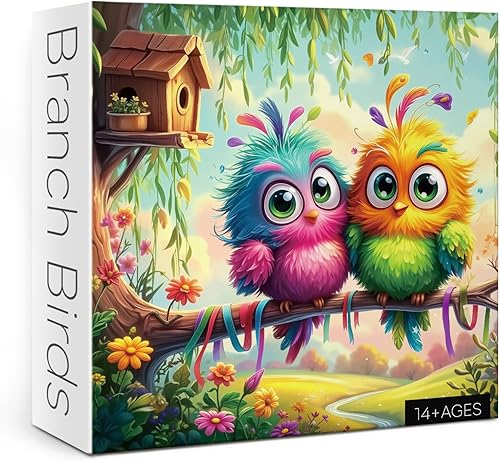 Miniatura 10 de Rompecabezas de Aves de Otoño para Adultos 1000 Piezas Naturaleza, Bonitos Rompecabezas de Arte de Paisaje de Otoño Planta, Mariposa Libélula Amigos