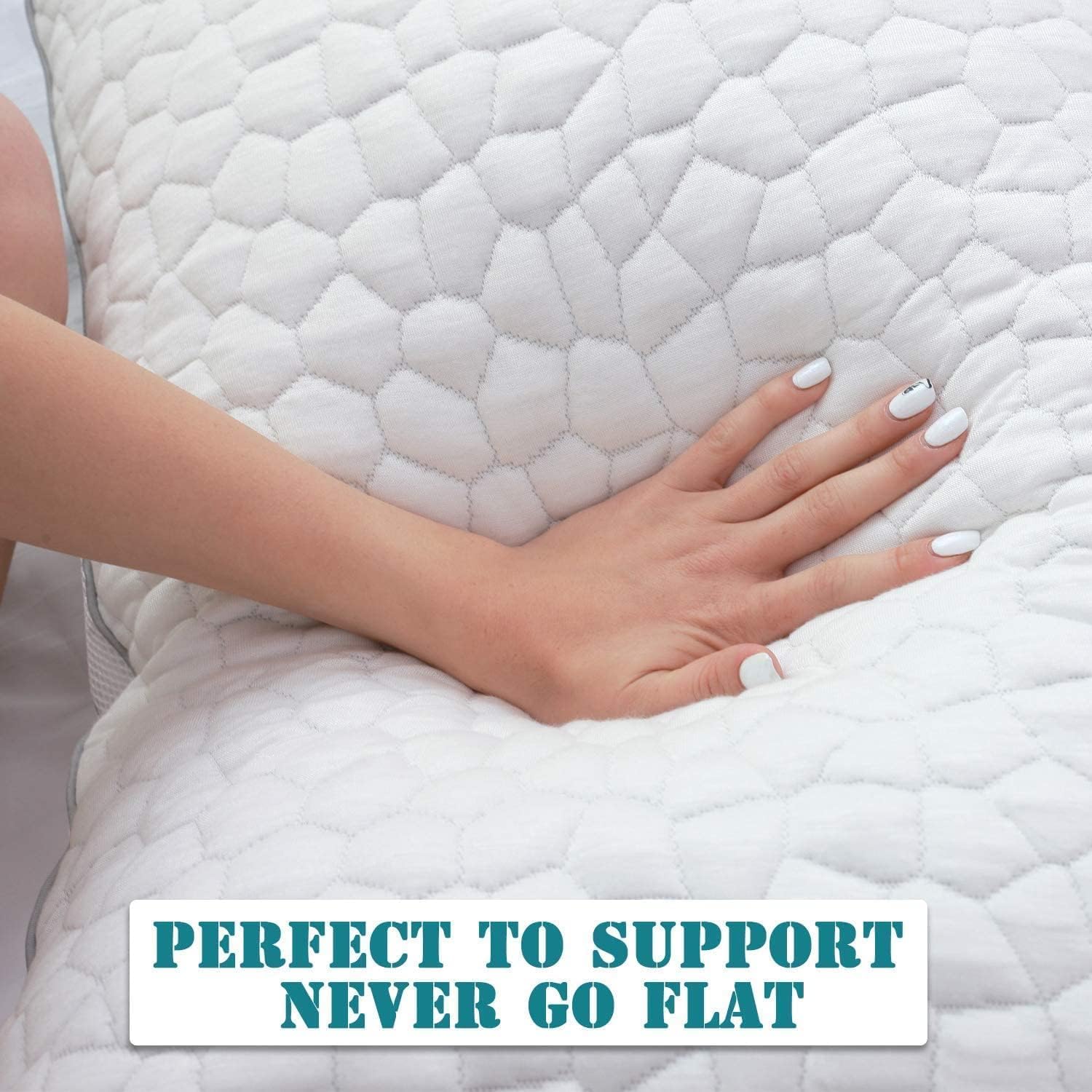 Shredded Memory Foam Pillows 1 Pack, Rayon Derived from Bamboo Pillow Queen Size Set of 1, Cooling Gel Pillows for Sleeping, Adjustable Pillow for Side Stomach and Back Sleepers with Washable Cover