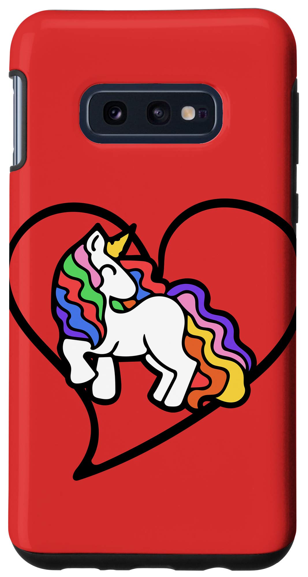 Galaxy S10e Retro Rainbow Unicorn Art 80s rainbows Case