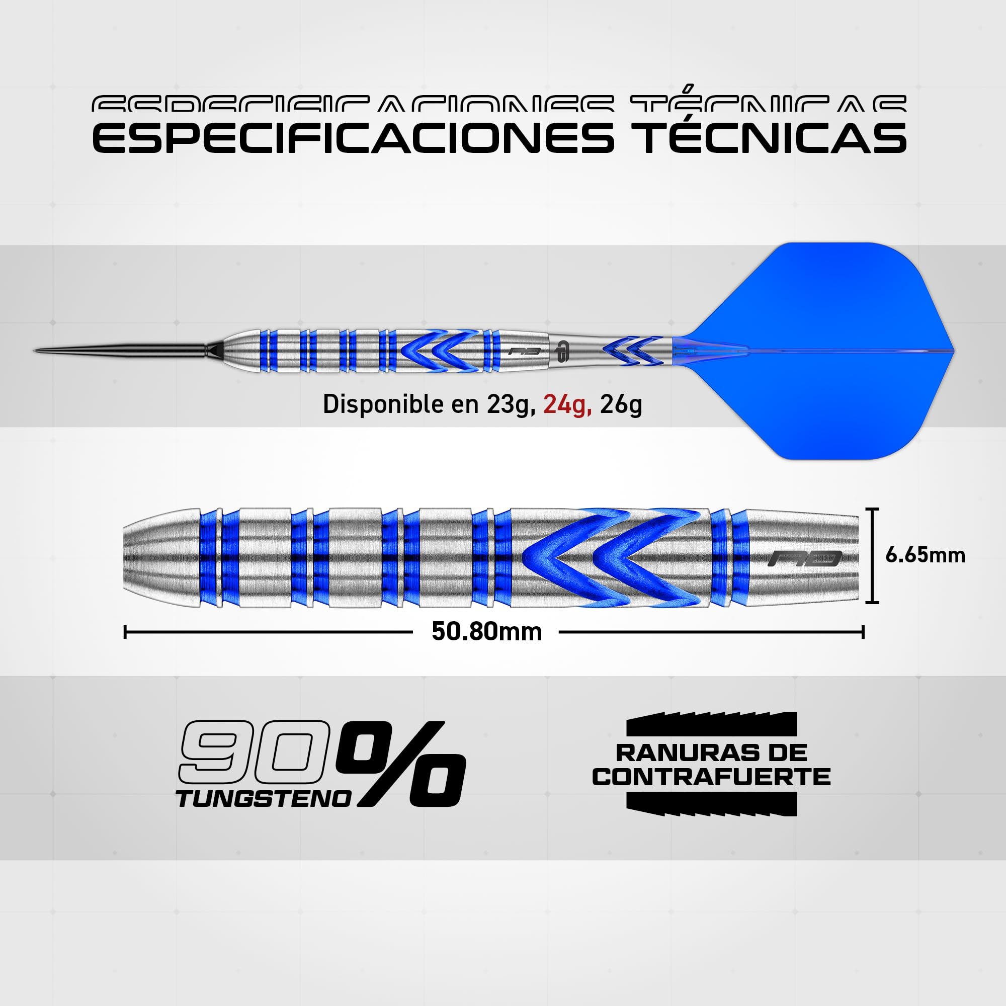 RED DRAGON Dardos Gerwyn Price Original | Gerwyn Price Original Switch Points - Juego de dardos de 90% tungsteno - Nitro Flite integrado vuelo/eje, plumas de dardos y tallos | Dardo de 24 g