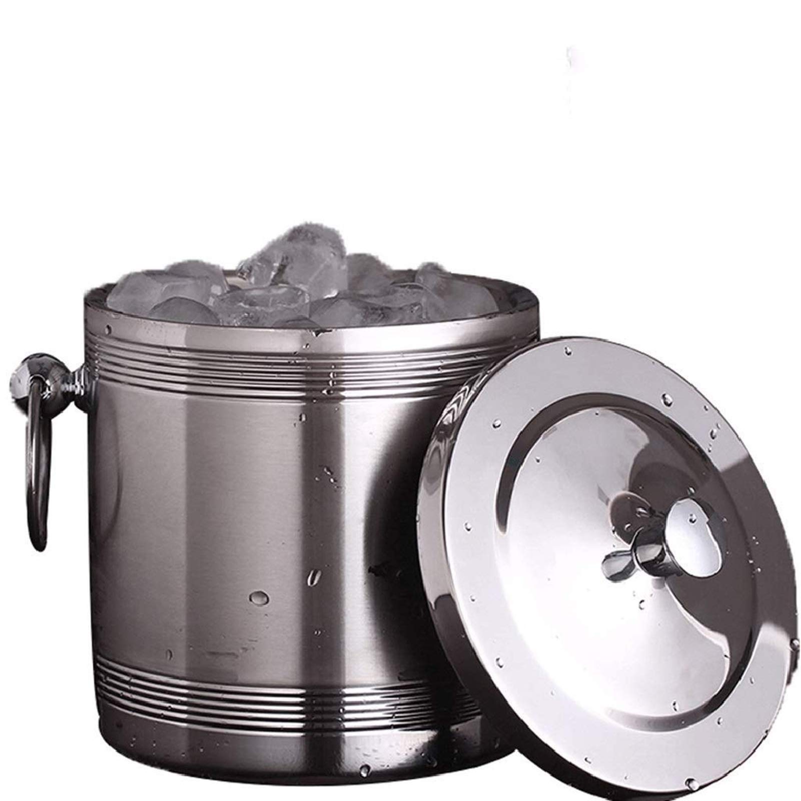 Seau à glace double paroi avec pince et cuillère pour glaçons parfaits