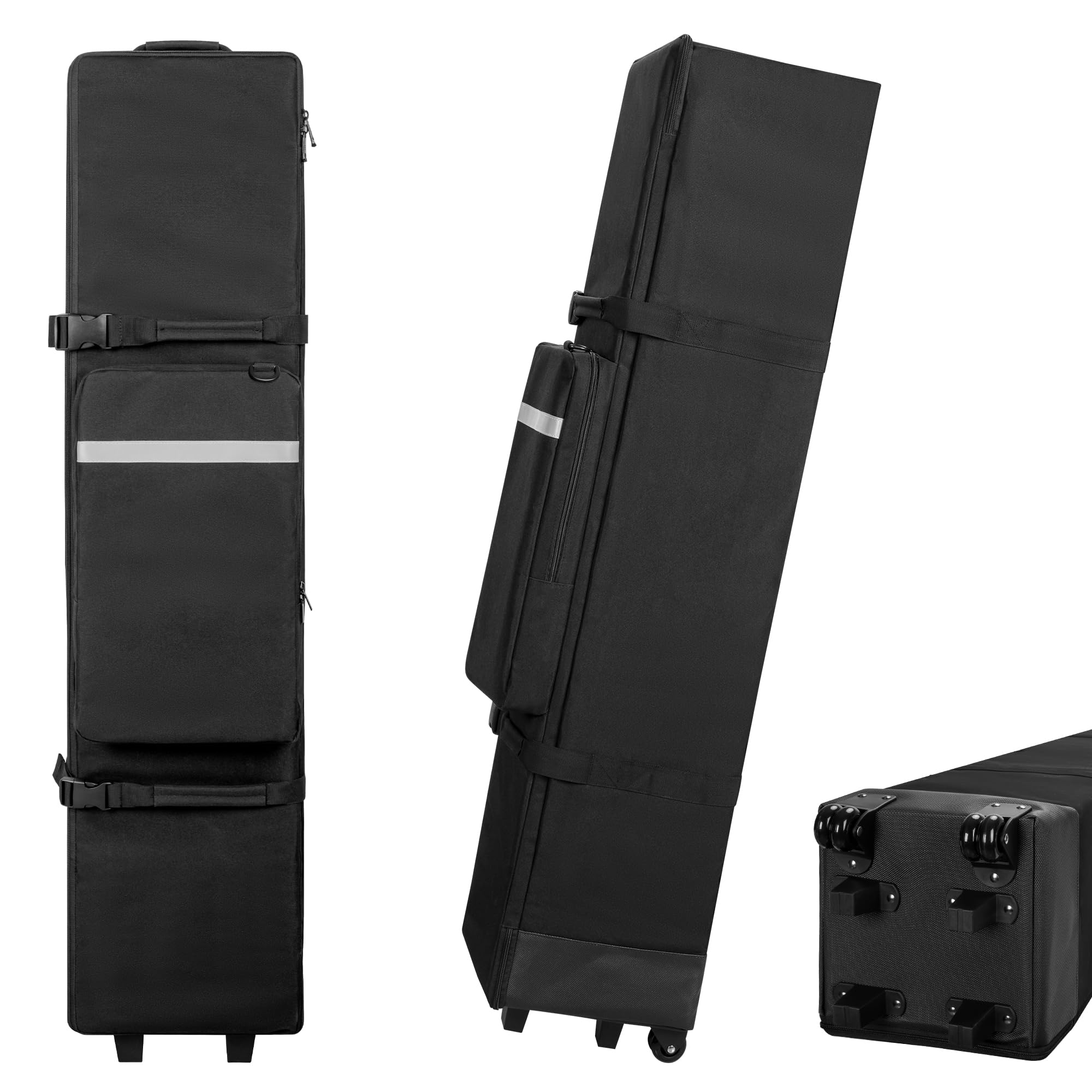 PGmoon 121 x 25 x 25cm Canopy Bag Replacement for 25 x 25 Pop Up Canopy Tent, Heavy Duty Canopy Tent Roller Bag with Wheels, with 600D Oxford Tough Fabric and Handles