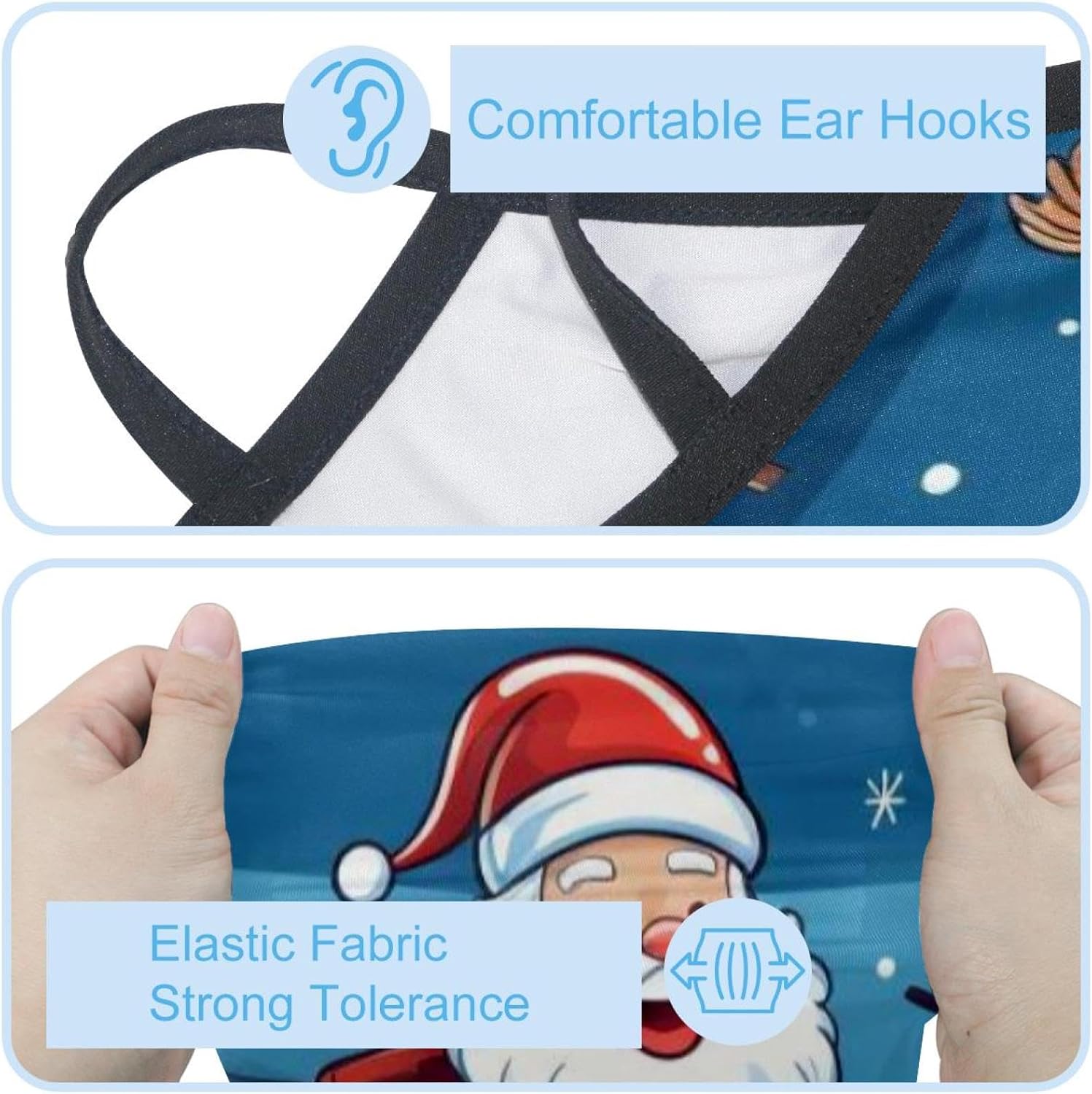 4 Pack Christmas Sleigh Neck Gaiter, Cooling Breathable Face Mask UV Protection Scarf Hiking Bandana for Men/Women