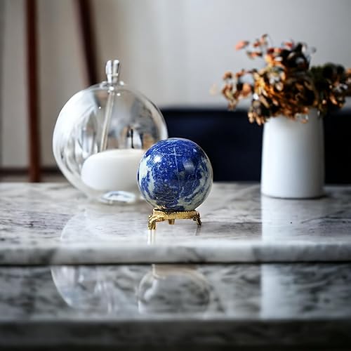 Miniatura 9 de SUBSH Cristal de obsidiana negra, bola de cristal con soporte, piedra curativa de esfera de cristal, bola de cristal de Halloween, bolas de