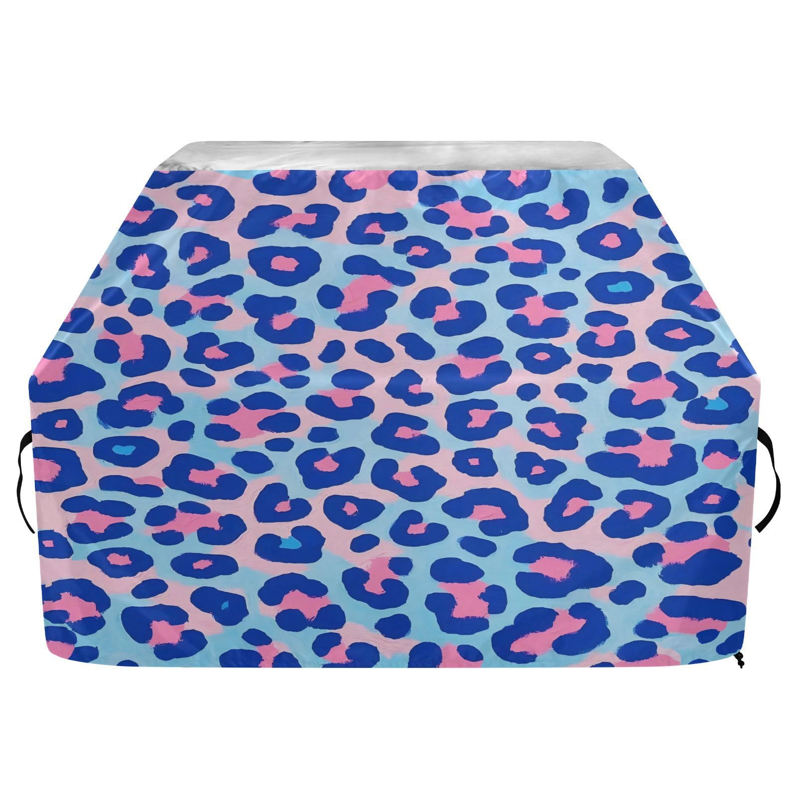 Fundas para ahumadores de 65 pulgadas resistentes anti-UV para exteriores con estampado de leopardo azul y rosa