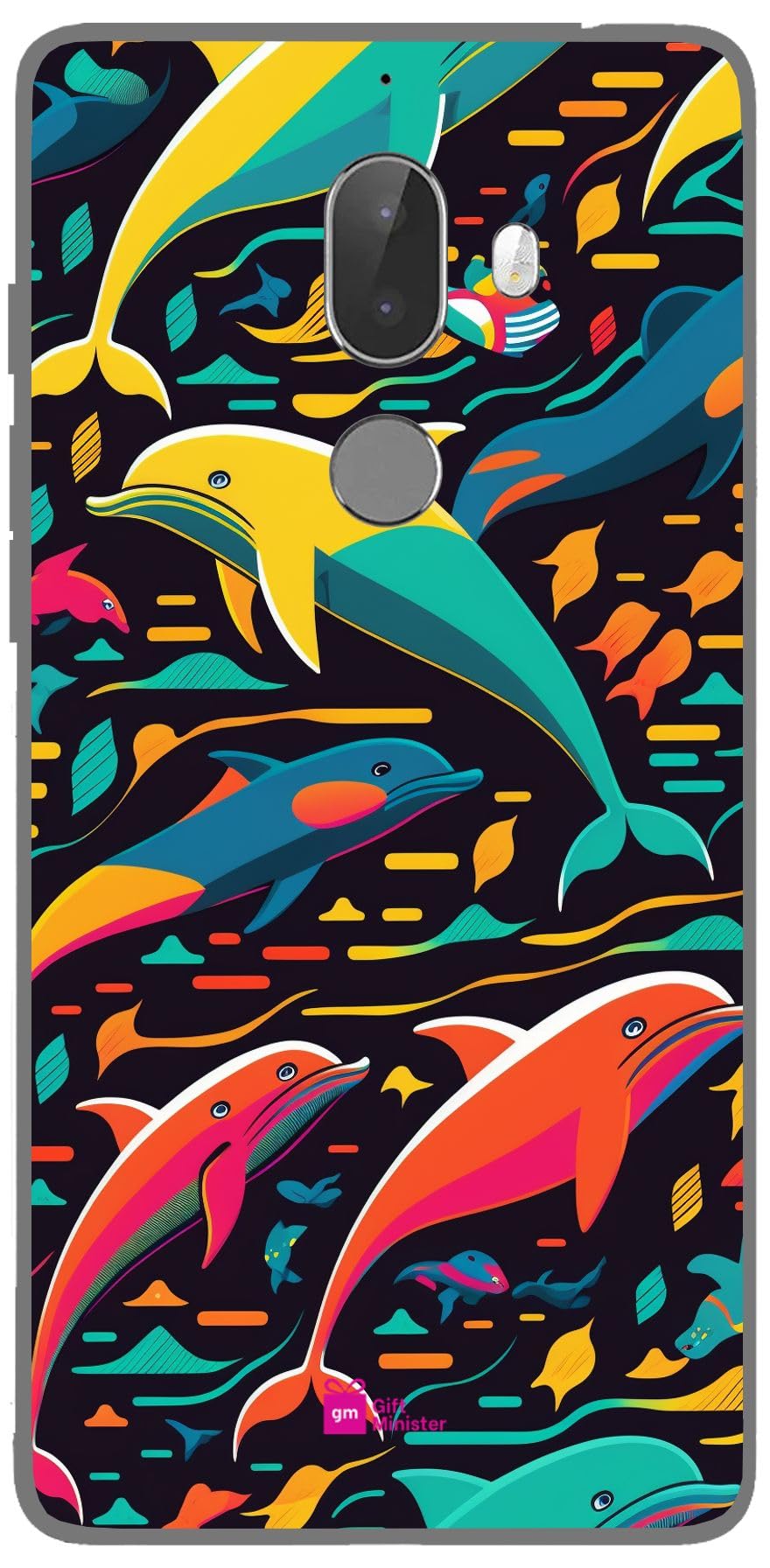 Gift Minister TPU Soft Silicon Designer Cover for Tenor 10.Or G Sea Green Back Case - Bright Unique Mindblowing Natural Elements Dolphin Icons Flattened Dustproof Armor Camera Protection 1Pcs 1695T