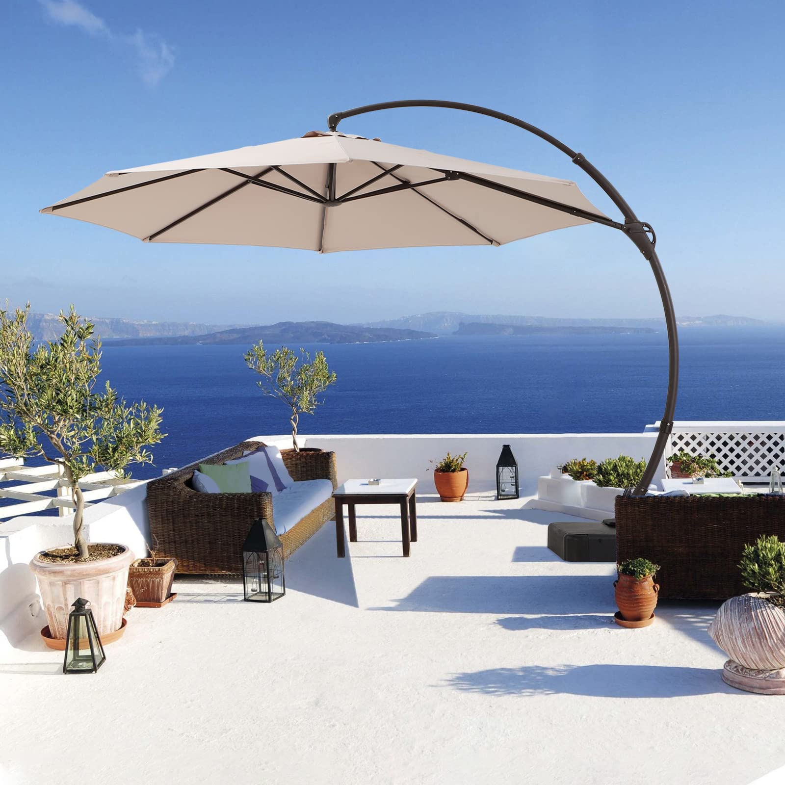 Buy LAUSAINT HOME Outdoor Patio Umbrellas, 360° Rotation Offset