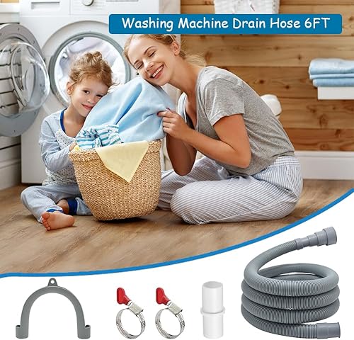 Miniatura 7 de TTFLEX Manguera universal de drenaje para lavadora, kit de extensión de manguera de drenaje para lavadora con 1 adaptador de extensión y 2