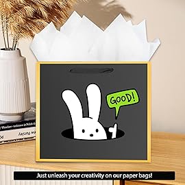 SHIPKEY 10 Pcs Black Gift Bags with Gold Frame and Tissue Paper, 8.7x3.9x7.1 Inches Luxury Kraft Paper Bags with Handles, Bulk Gift Bag for Men, Groomsmen, Party, Wedding (5 Senses, 22x10x18 cm)