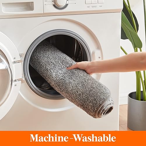 Miniatura 6 de Lifewit Tapete para puerta delantera, absorbente de agua, perfil bajo, 48 x 30 pulgadas, lavable a máquina, para interiores, alfombra de entrada de