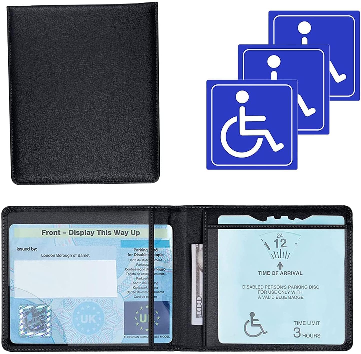 Badge Holder Wallet for car, PU Leather Disabled Blue Badge, Blue Badge